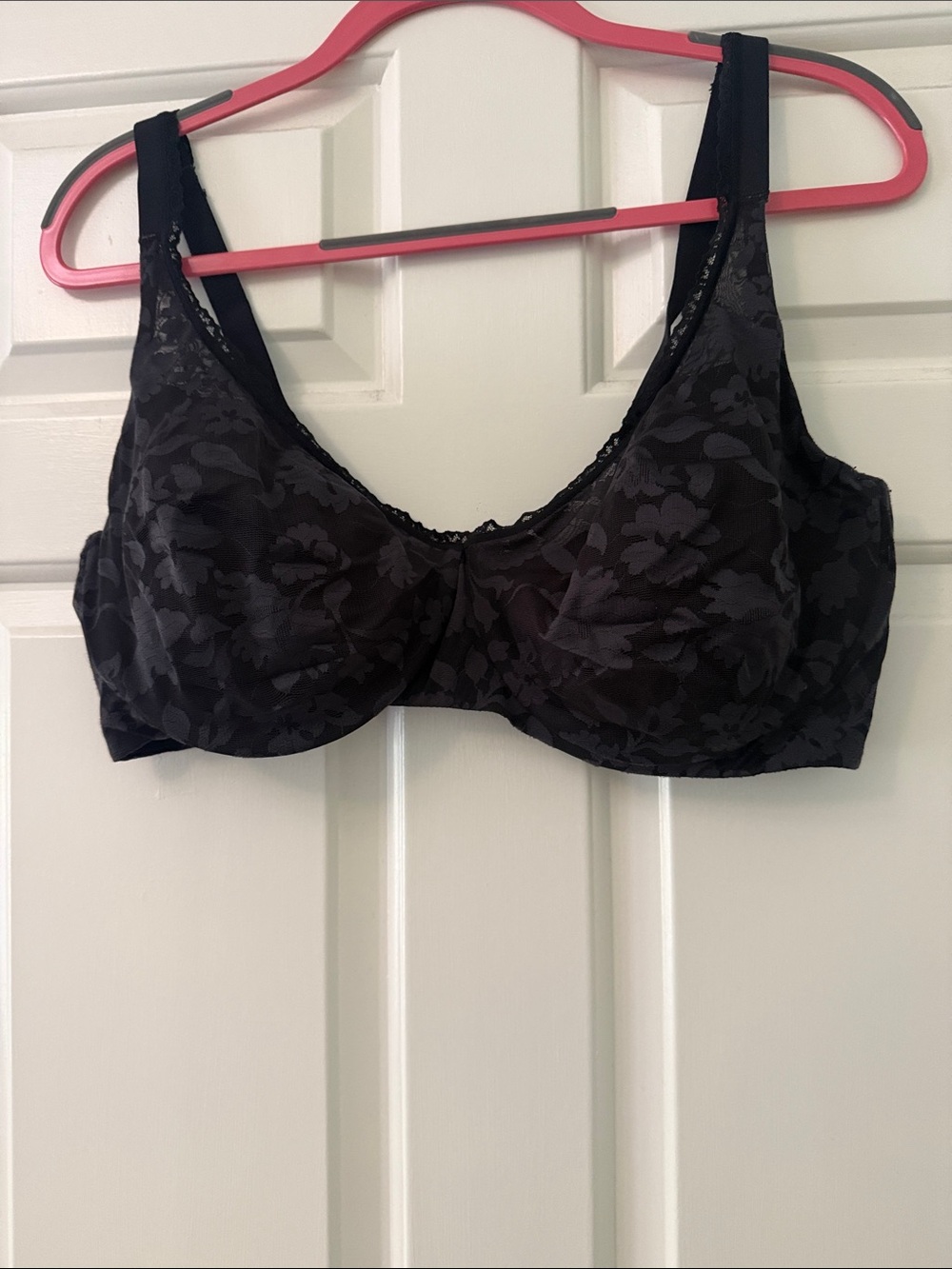 Bali Black Floral Lace Underwire Bra